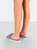 Dopey Grey Pattern Faux Fur Slider Slippers sold by Public Desire