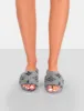 Dopey Grey Pattern Faux Fur Slider Slippers sold by Public Desire