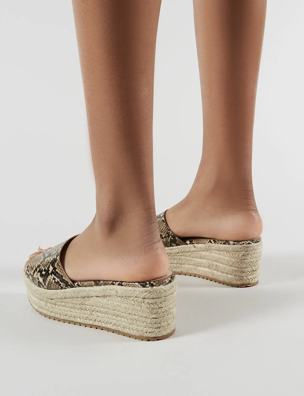 Cami Flatform Espadrille Sliders in Snakeskin sold by Public Desire product image thumbnail 2