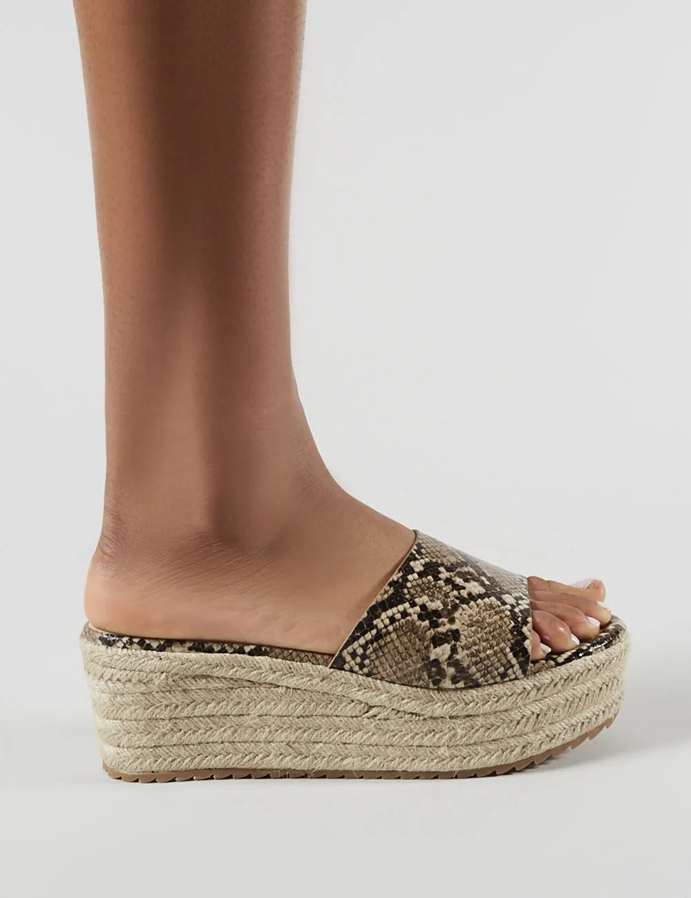 Cami Flatform Espadrille Sliders in Snakeskin sold by Public Desire product image thumbnail 5