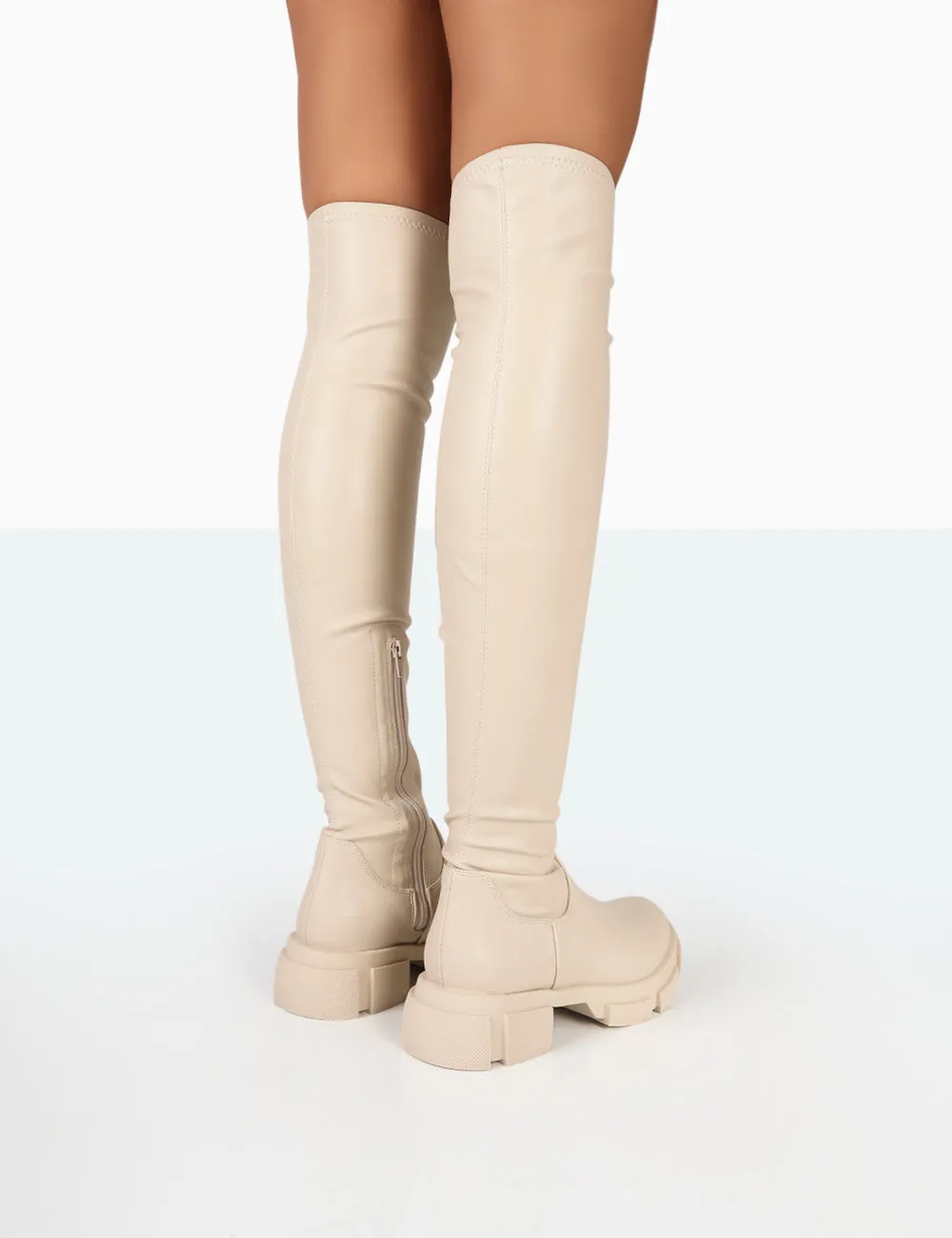 Junya Bone Pu Over The Knee Chunky Sole Boots sold by Public Desire product image thumbnail 4