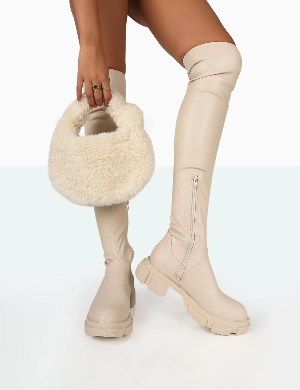 Junya Bone Pu Over The Knee Chunky Sole Boots sold by Public Desire product image thumbnail 2