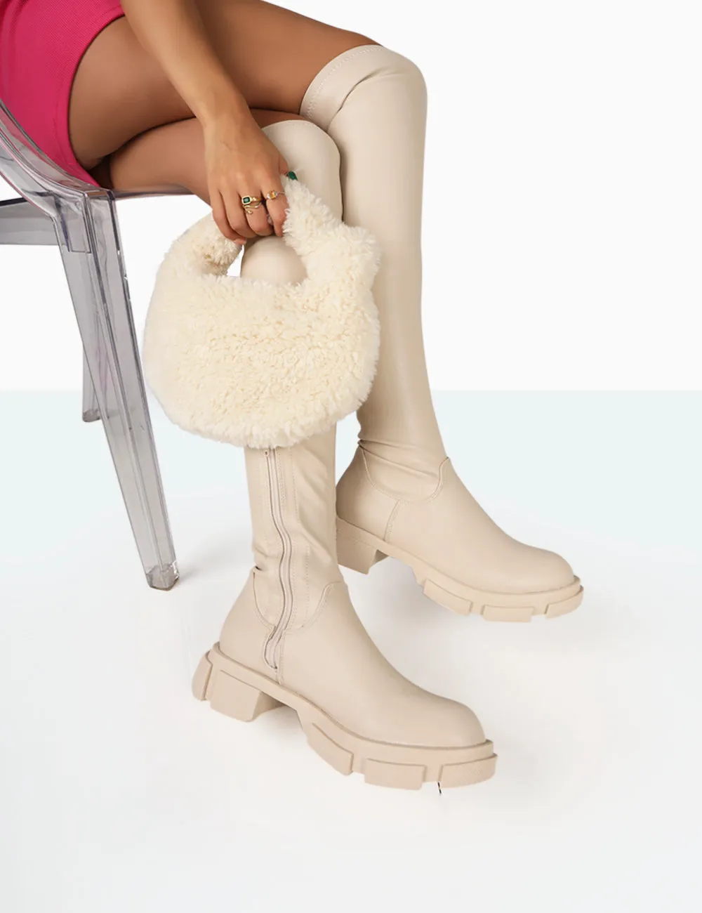 Junya Bone Pu Over The Knee Chunky Sole Boots sold by Public Desire product image thumbnail 5