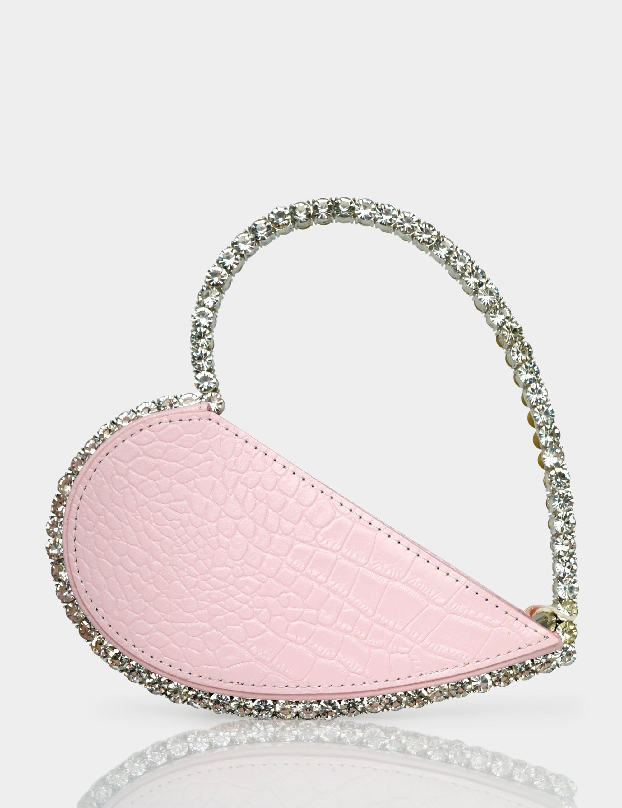 The Zee Baby Pink Diamante Love Heart Grab Bag sold by Public Desire