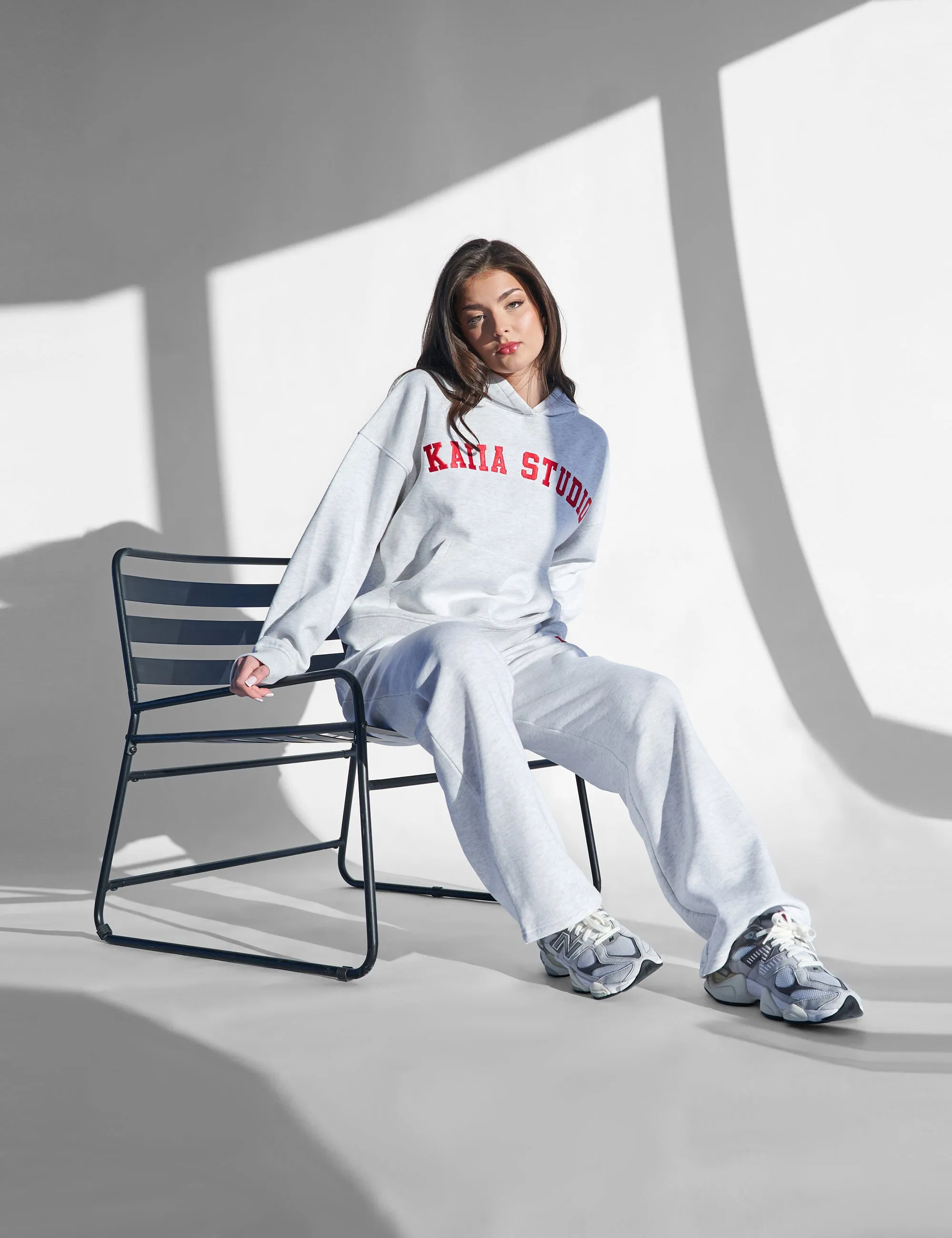 Kaiia Studio Hoodie Light Grey Marl and Red sold by Public Desire product image thumbnail 3