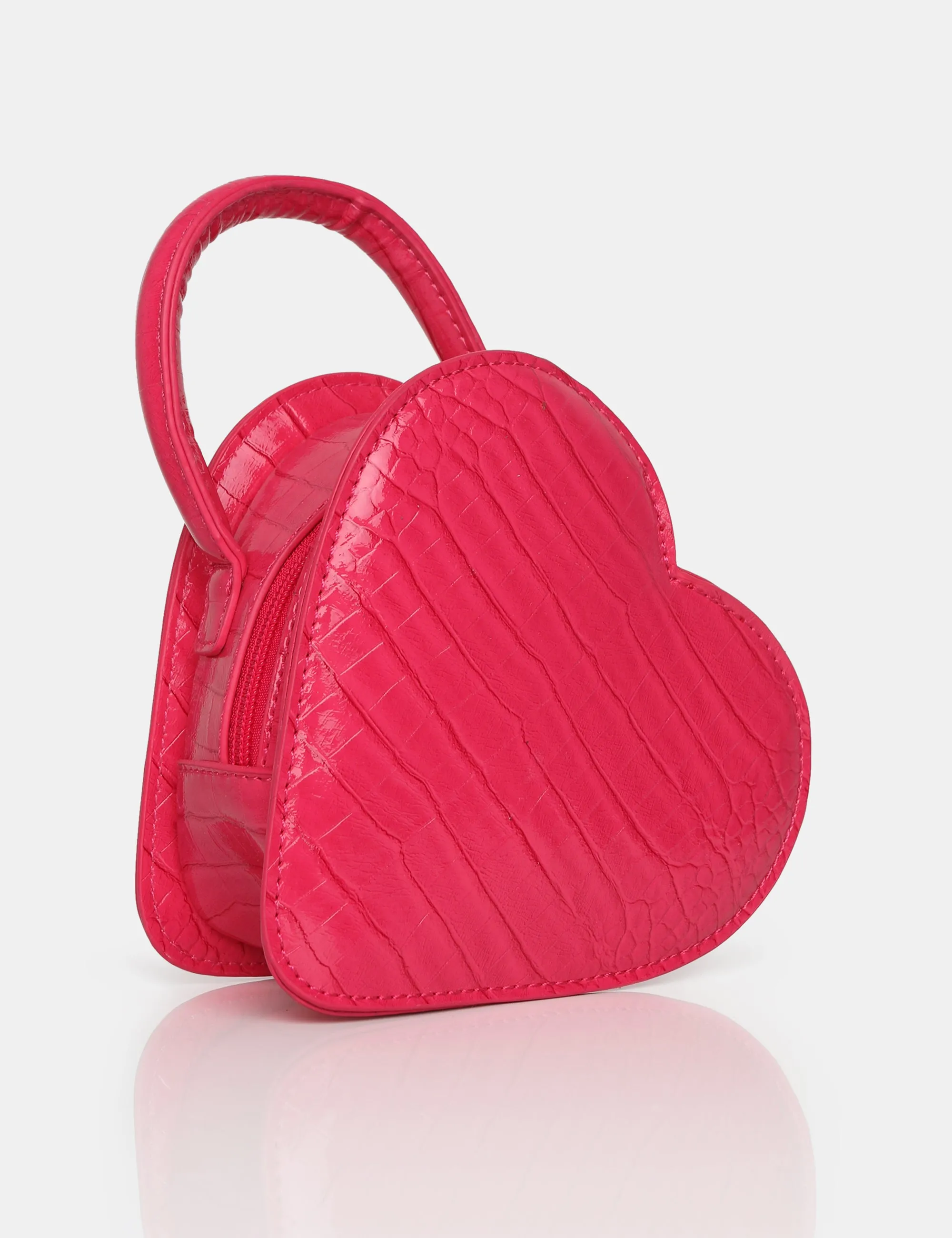 The Roux Bright Pink Croc Heart Grab Bag sold by Public Desire product image thumbnail 2