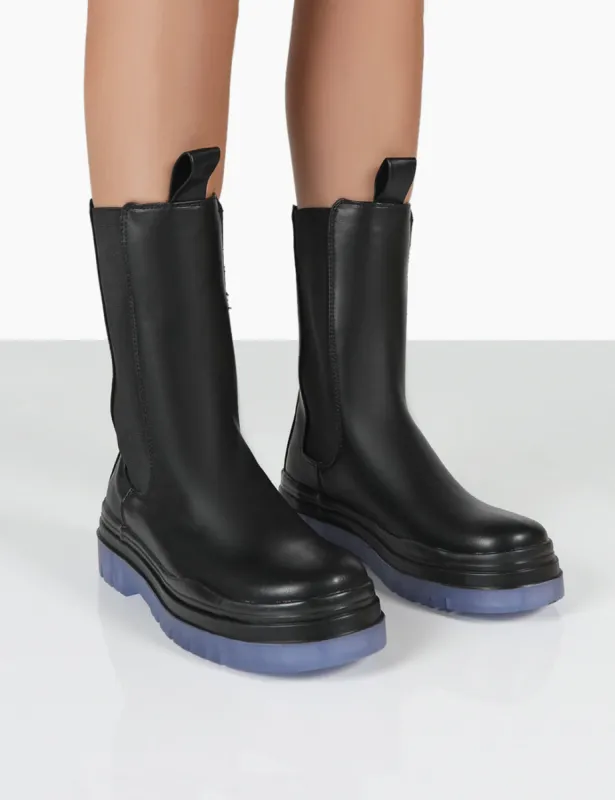 Winter Wide Fit Black Ankle Chunky Sole Chelsea Boots sold by Public Desire