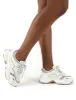 Match White Pu Grey Details Chunky Sole Trainers sold by Public Desire