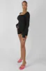 Long Sleeved Ribbed Short Unitard Black sold by Public Desire