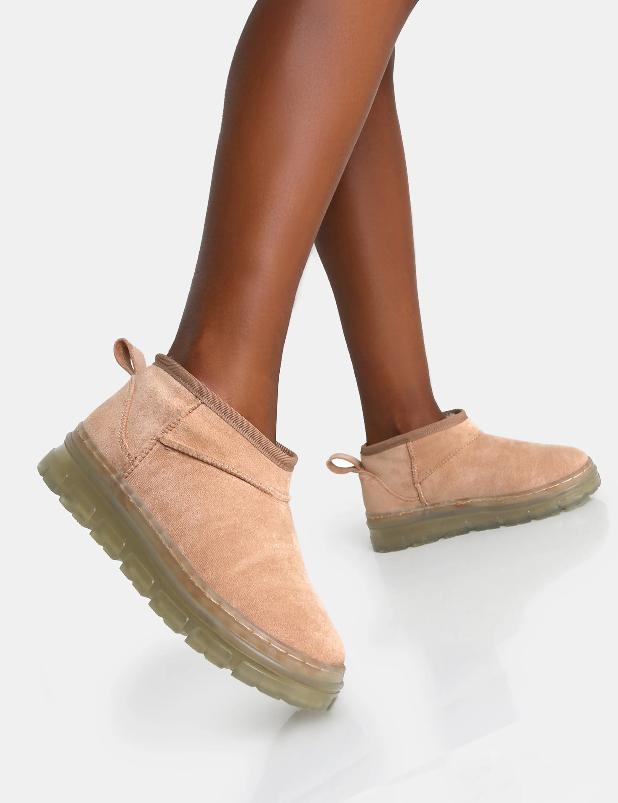 Bambi Beige Faux Suede Ultra Mini Ankle Boots sold by Public Desire product image thumbnail 4