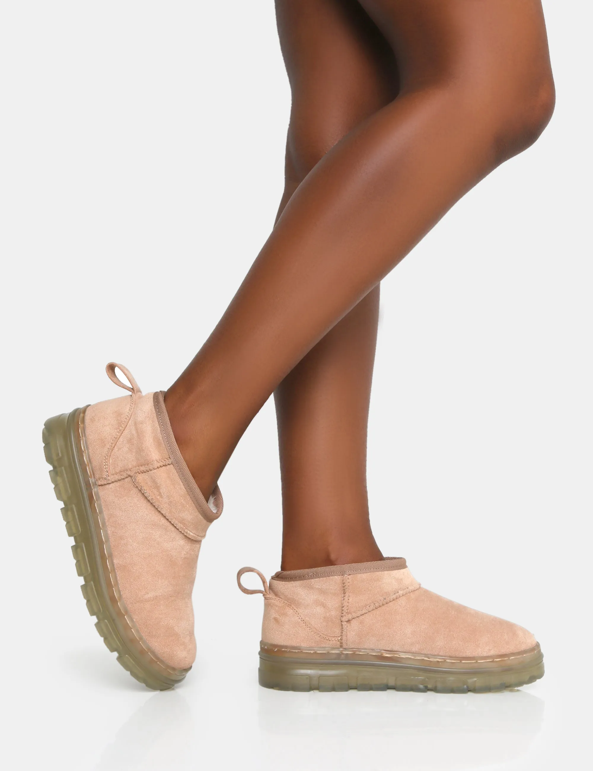 Bambi Beige Faux Suede Ultra Mini Ankle Boots sold by Public Desire product image thumbnail 3