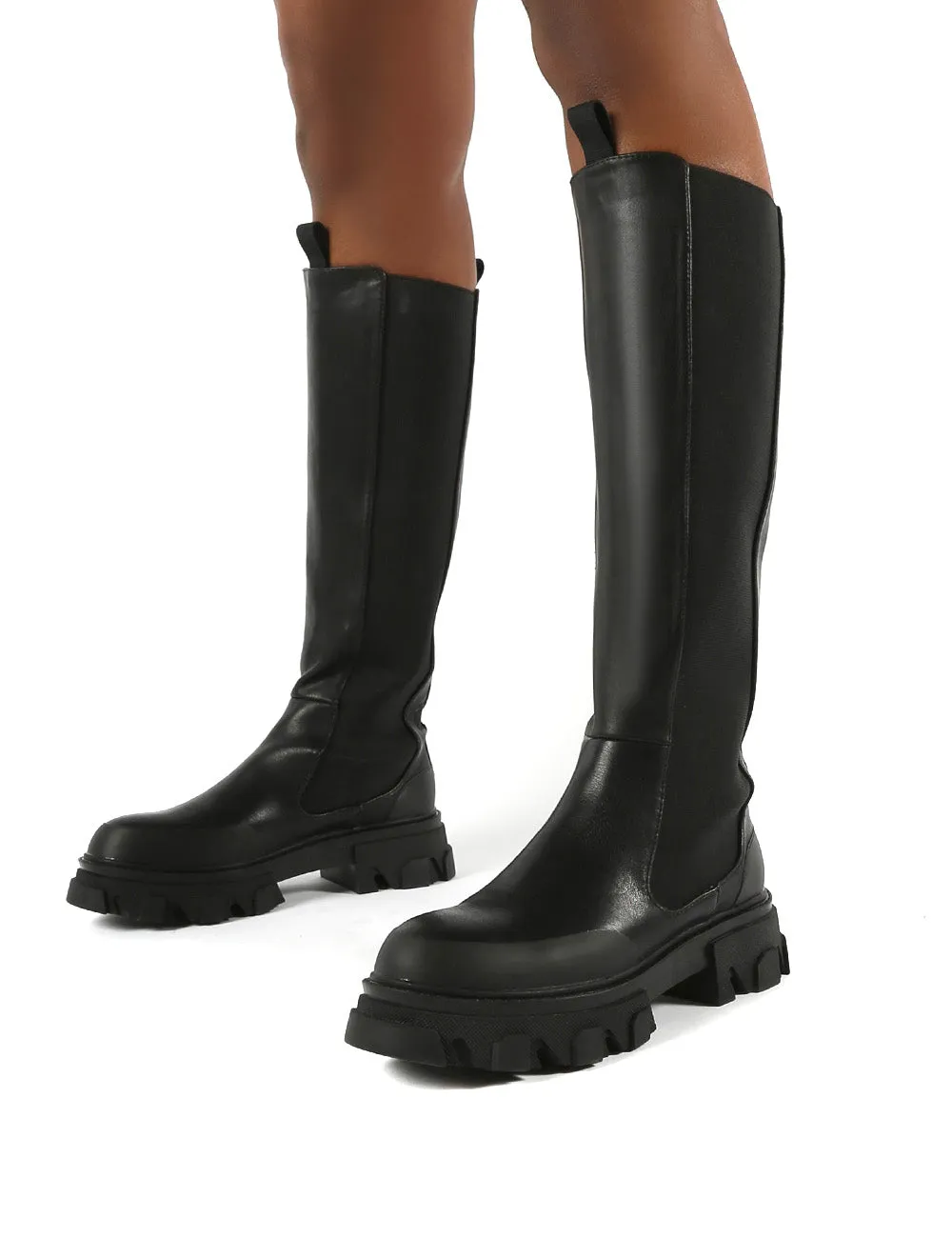Monique Black Chunky Sole Knee High Boots sold by Public Desire product image thumbnail 3