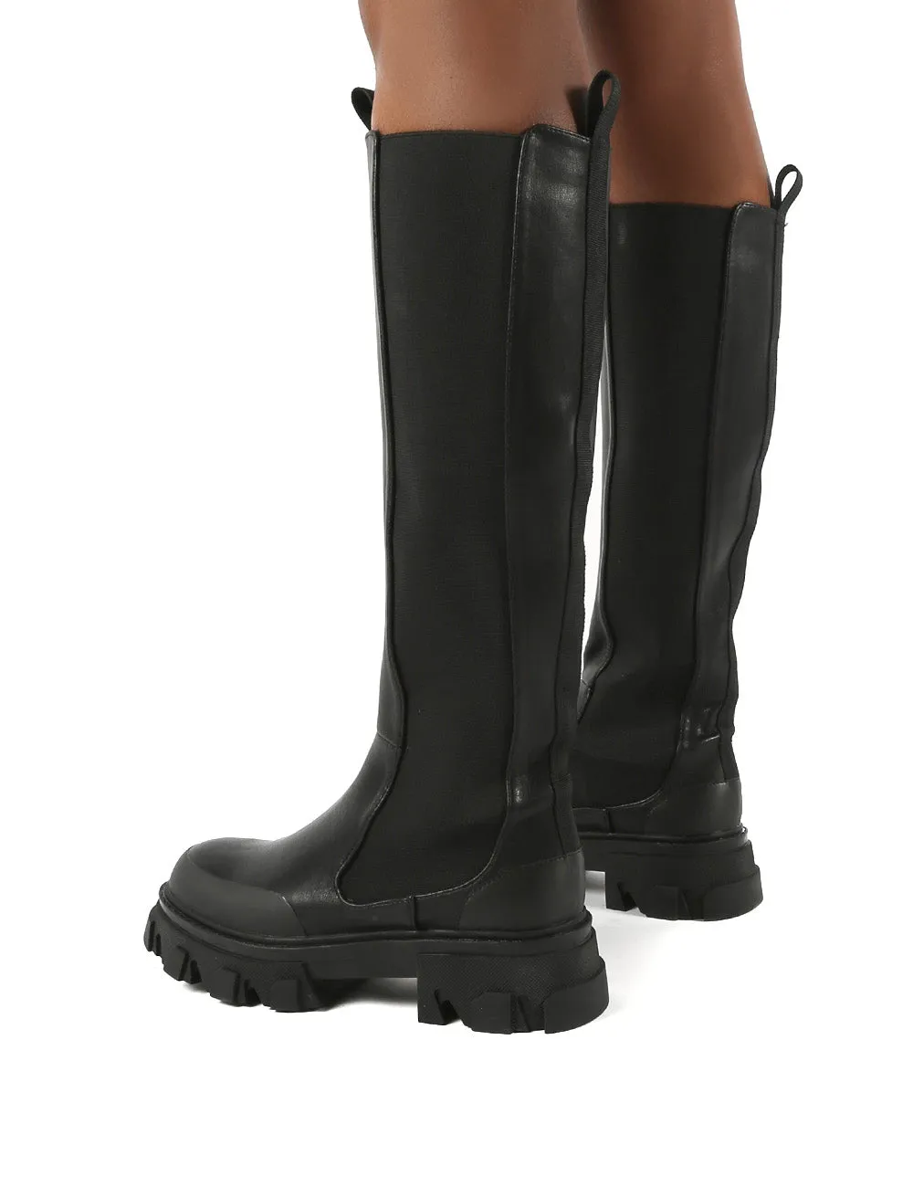 Monique Black Chunky Sole Knee High Boots sold by Public Desire product image thumbnail 2