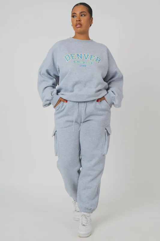 Curve Cargo Joggers Grey Marl sold by Public Desire