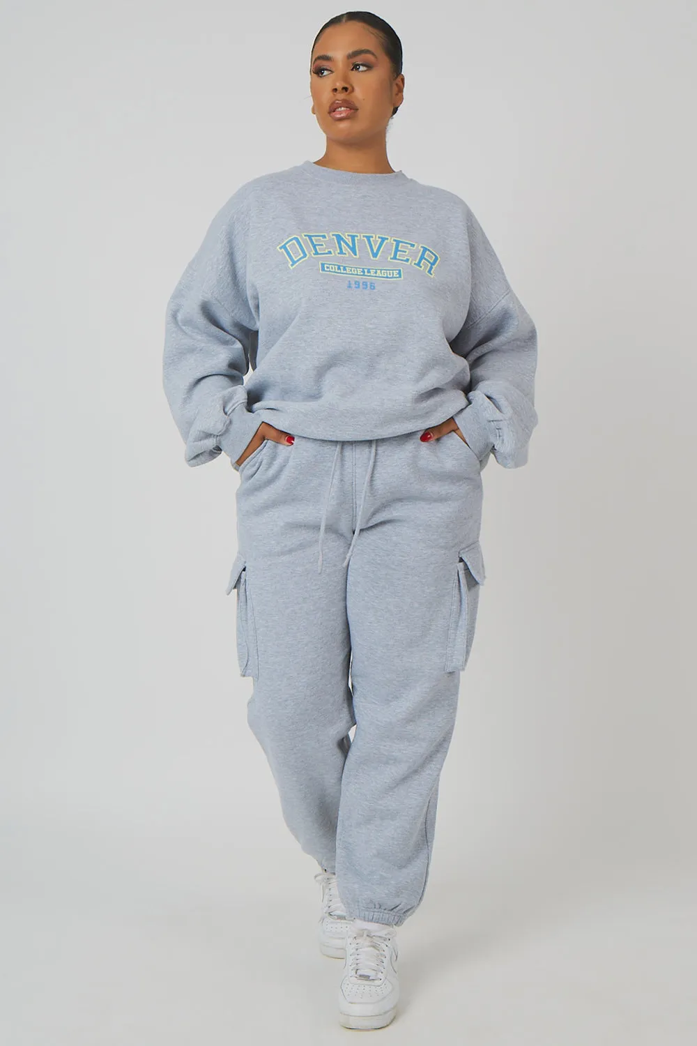 Curve Cargo Joggers Grey Marl sold by Public Desire