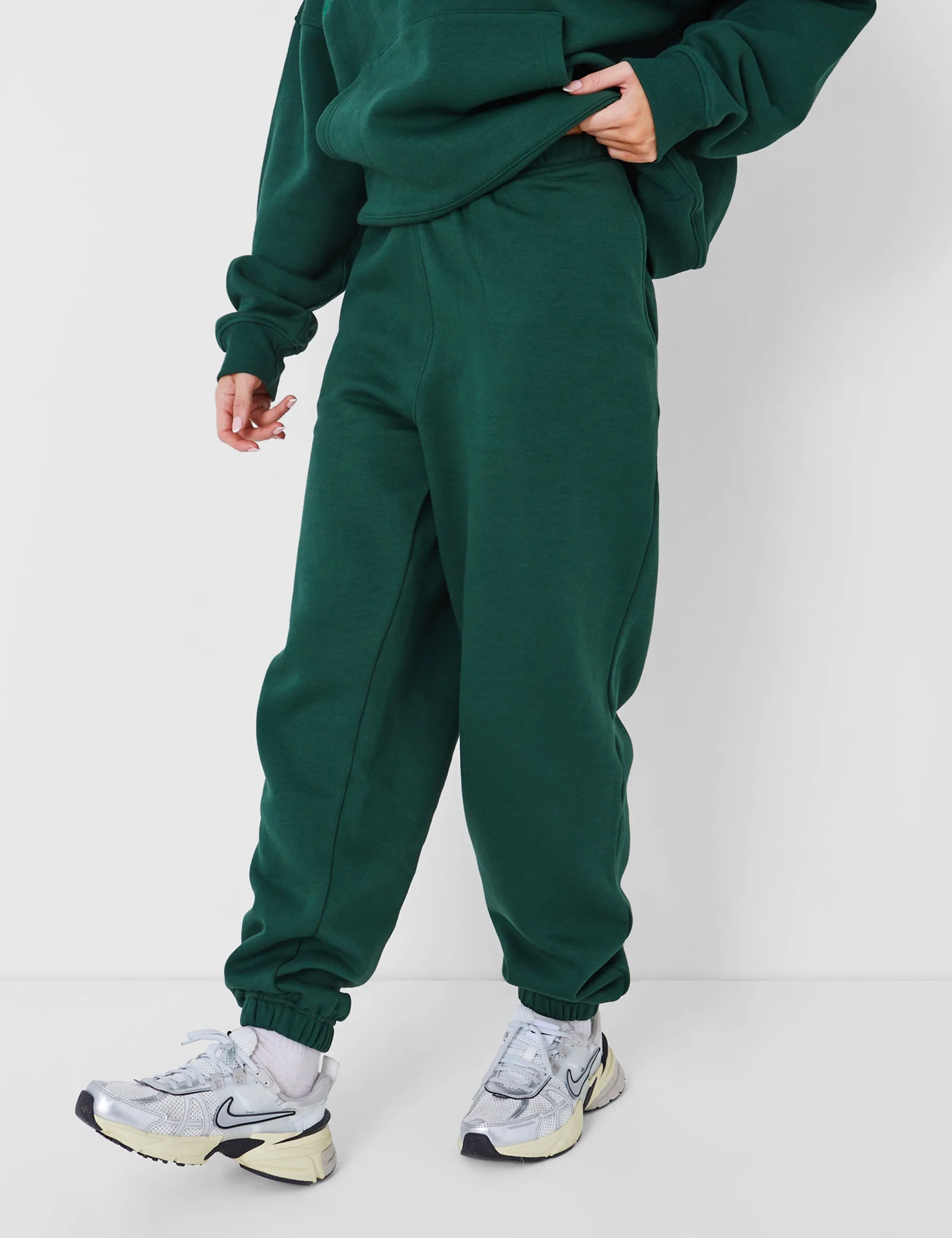 Kaiia Cuffed Sweat Pants in Dark Green sold by Public Desire product image thumbnail 3