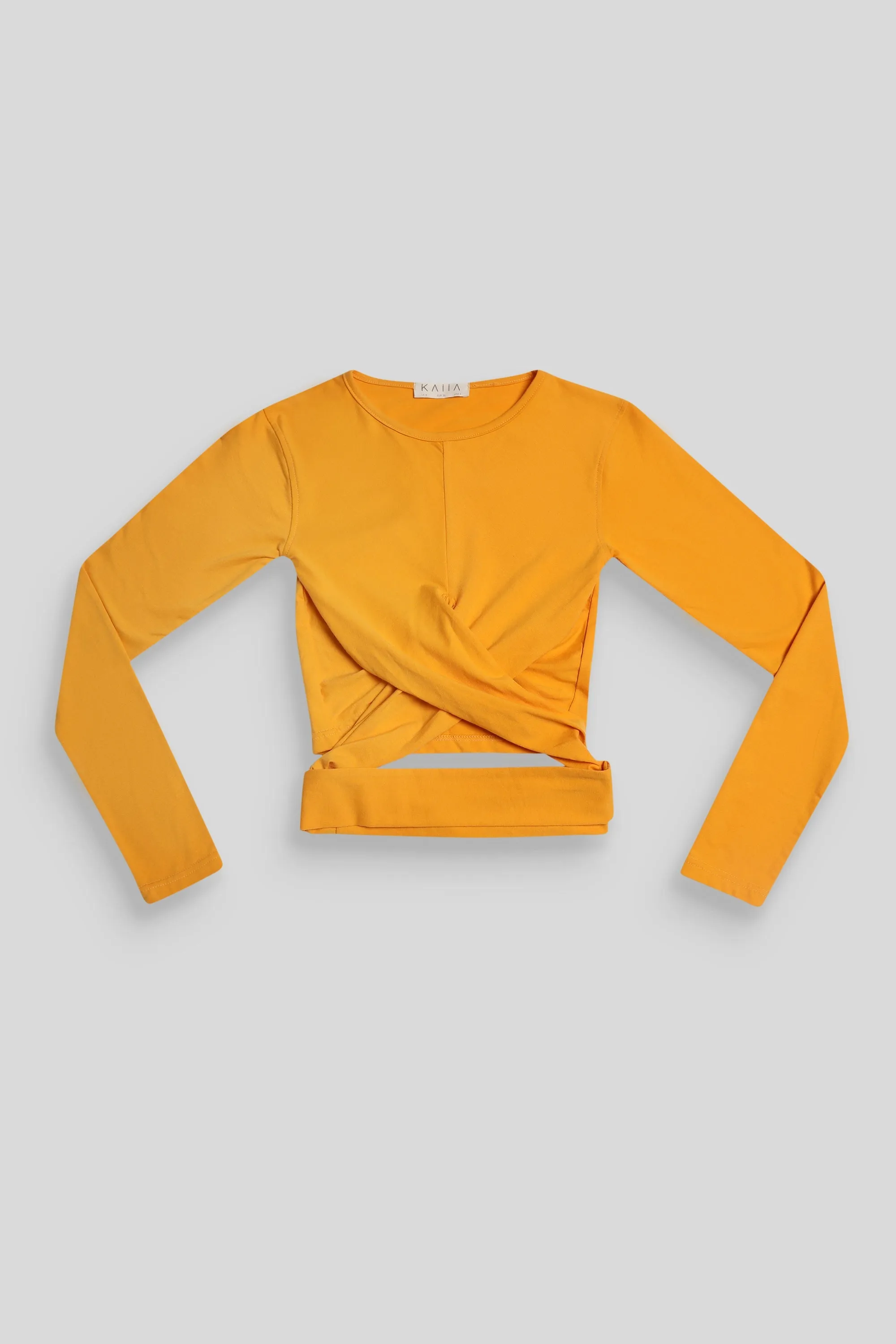 Long Sleeve Wrap Waist Crop Top Mango sold by Public Desire product image thumbnail 5