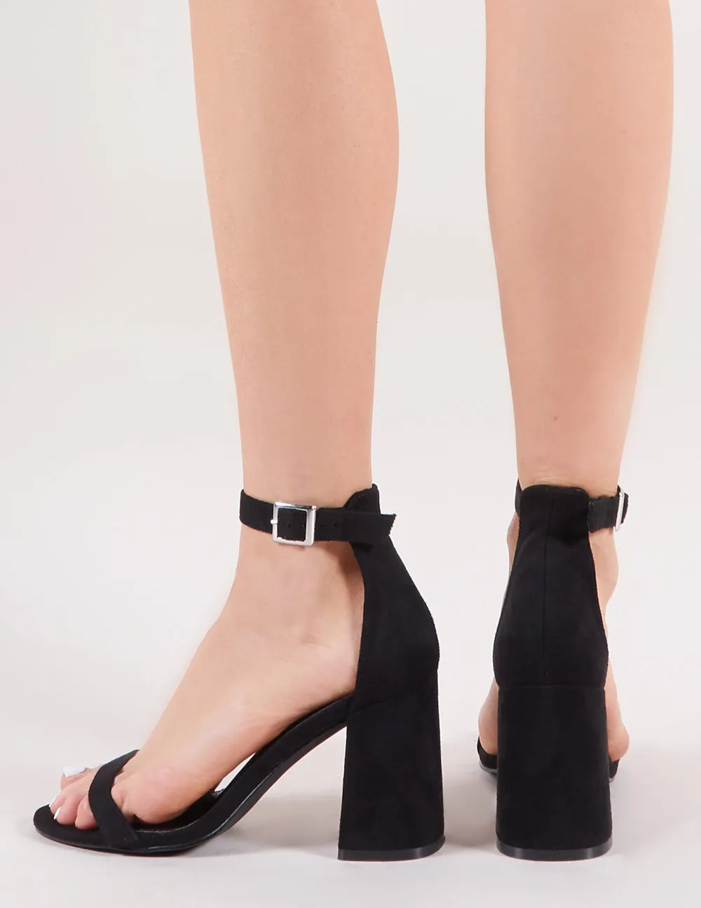 Grier Block Heel Barely Theres in Black Faux Suede sold by Public Desire product image thumbnail 4