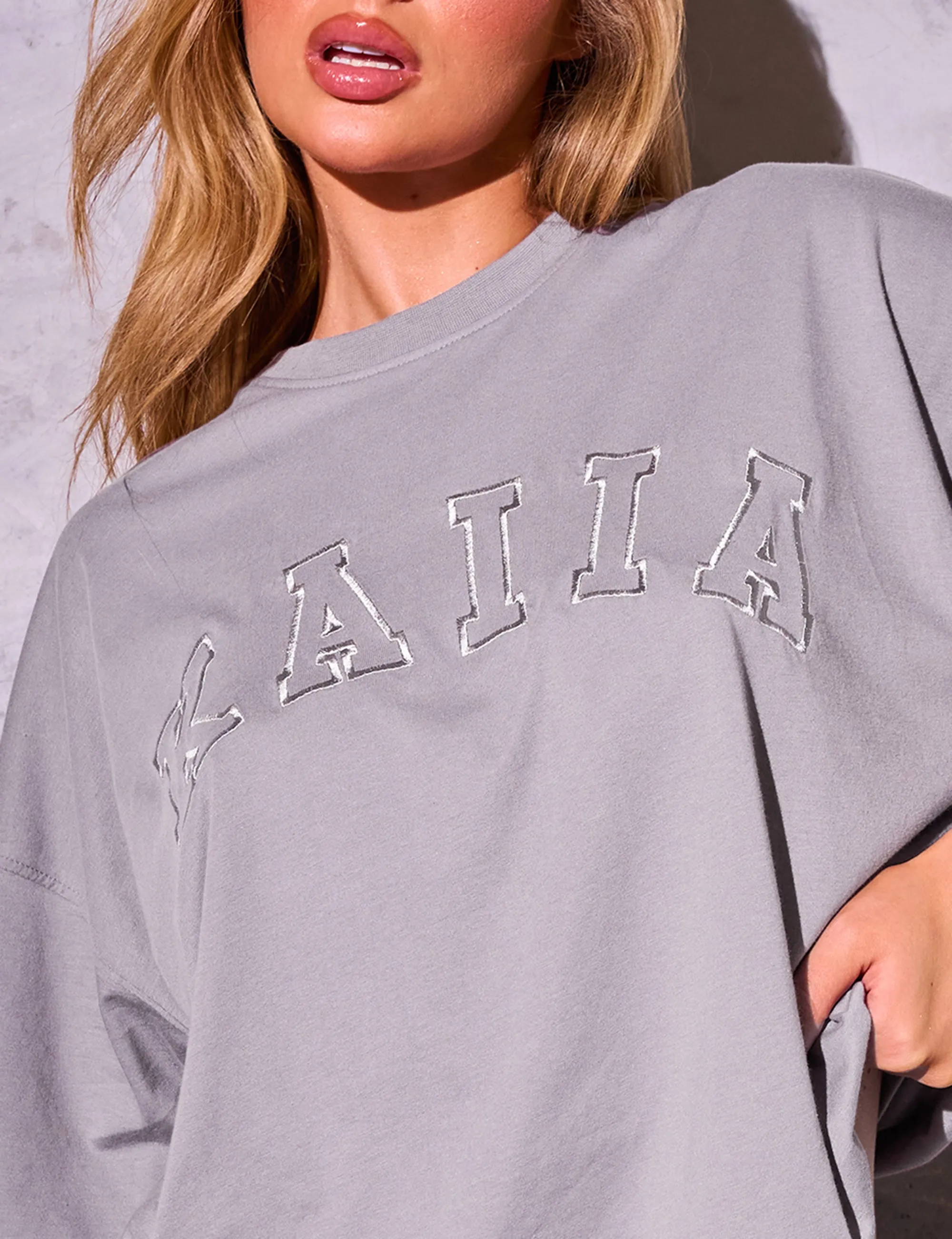 Kaiia Oversized T-Shirt Dove Grey sold by Public Desire product image thumbnail 2