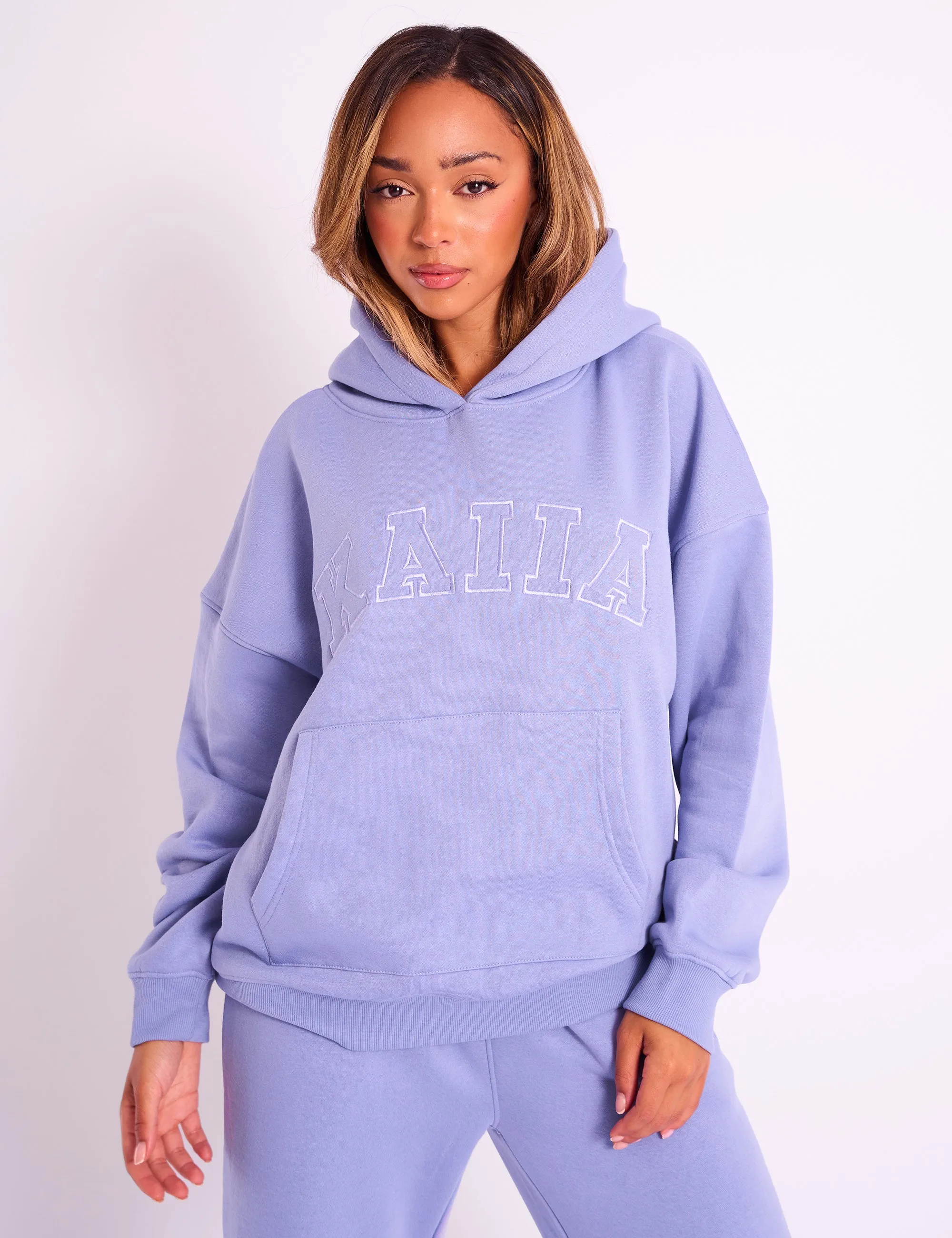 Kaiia Slogan Oversized Hoodie Ultra Violet sold by Public Desire