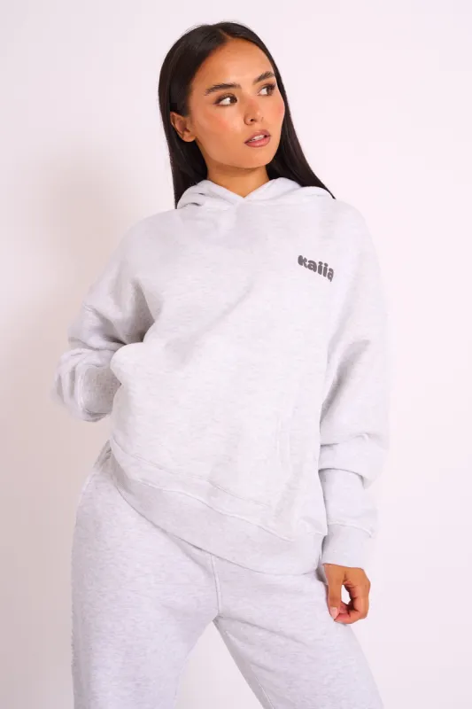 Kaiia Studio Bubble Logo Oversized Hoodie Grey Marl sold by Public Desire