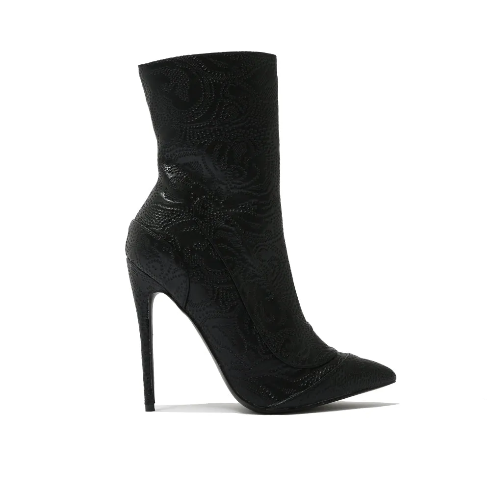 Regal Lace Up Side Embossed Ankle Boots in Black sold by Public Desire product image thumbnail 5