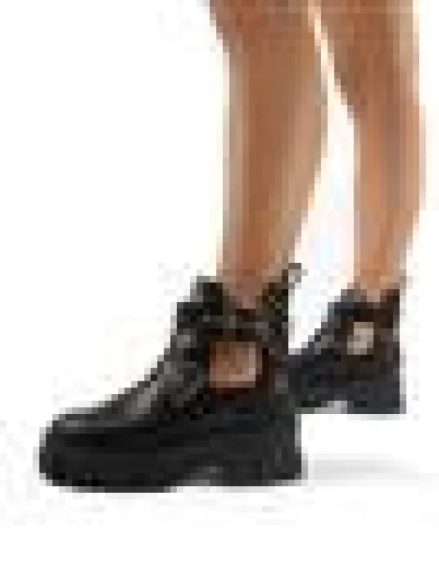 Axel Black PU Chunky Sole Ankle Boots sold by Public Desire