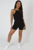 Racer Low Back Ribbed Unitard Jumpsuit Black sold by Public Desire