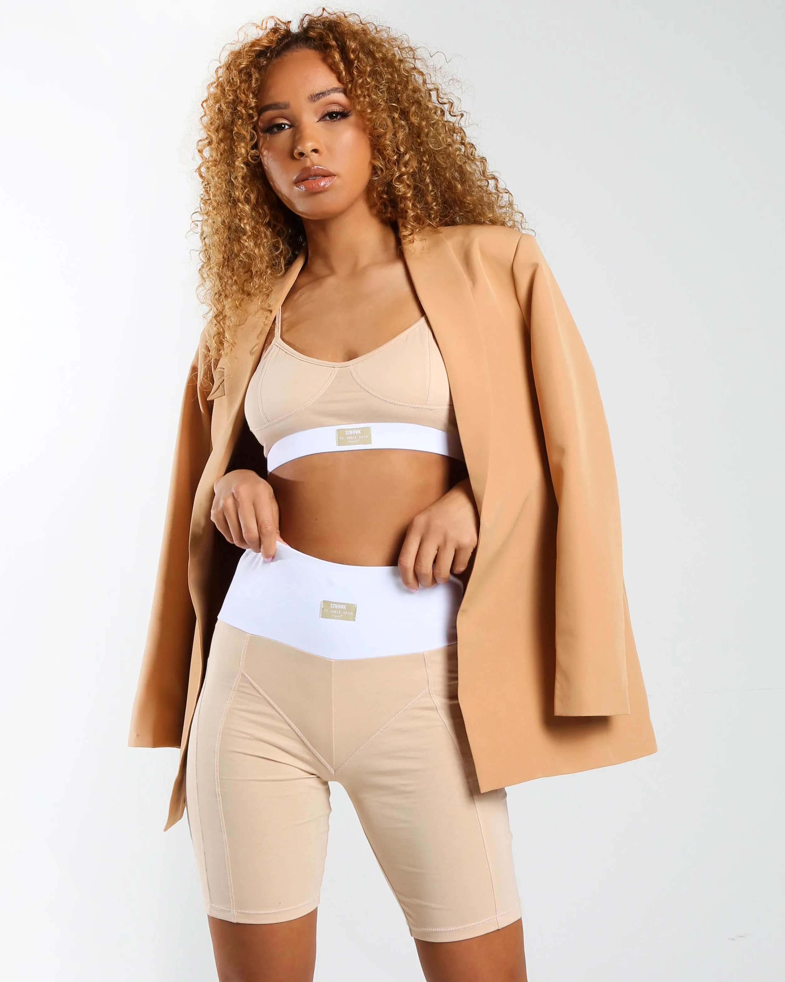 Amber x Public Desire oversized blazer beige sold by Public Desire product image thumbnail 4