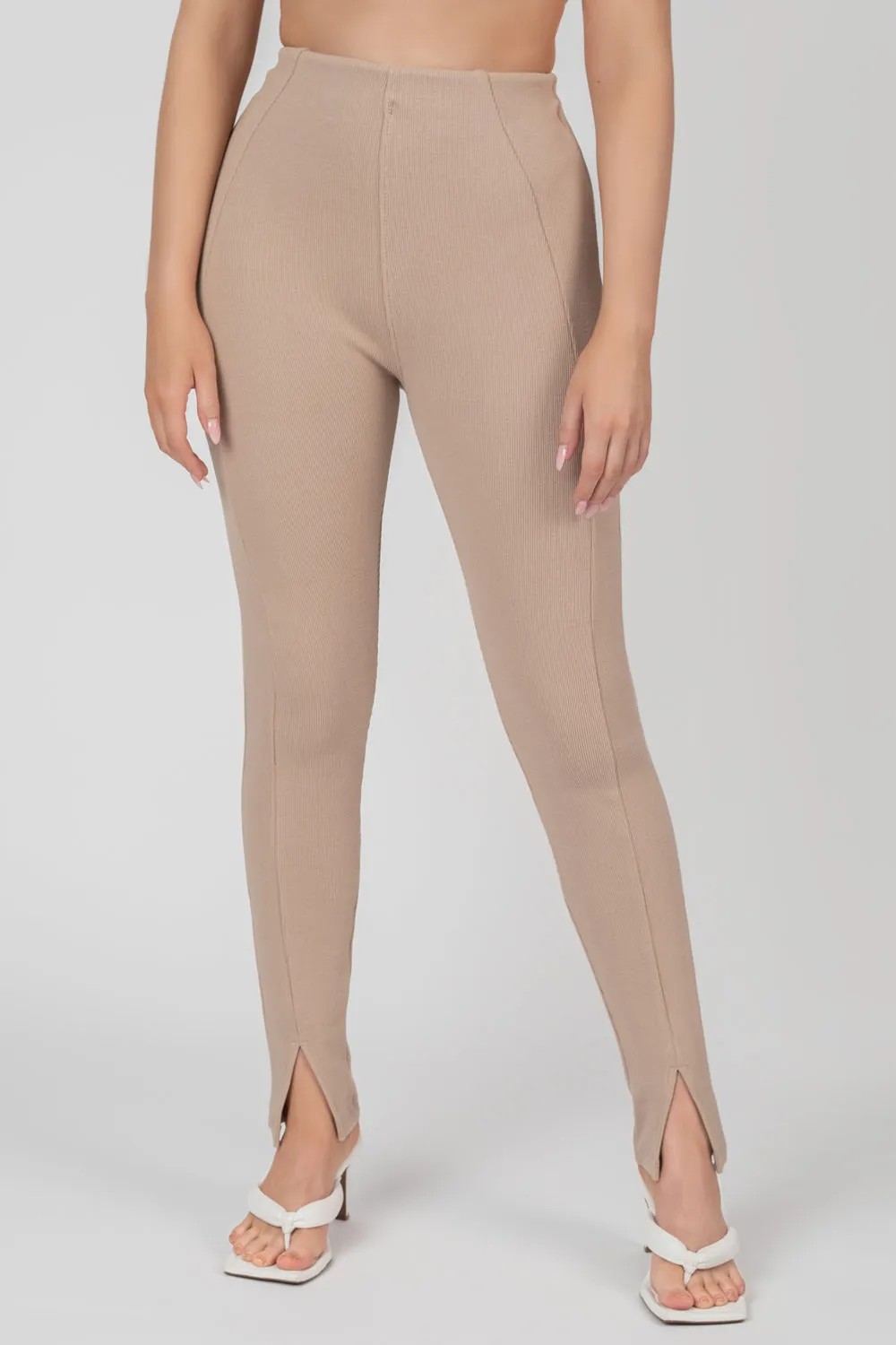 Rib Mix Acid Wash Shaper Legging Taupe sold by Public Desire product image thumbnail 2