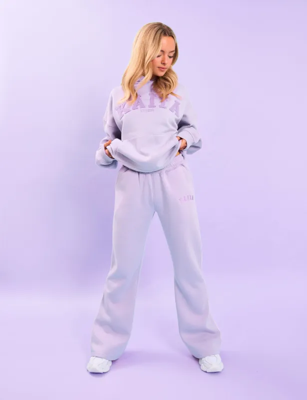 Kaiia Logo Wide Leg Sweat Pants Lilac sold by Public Desire