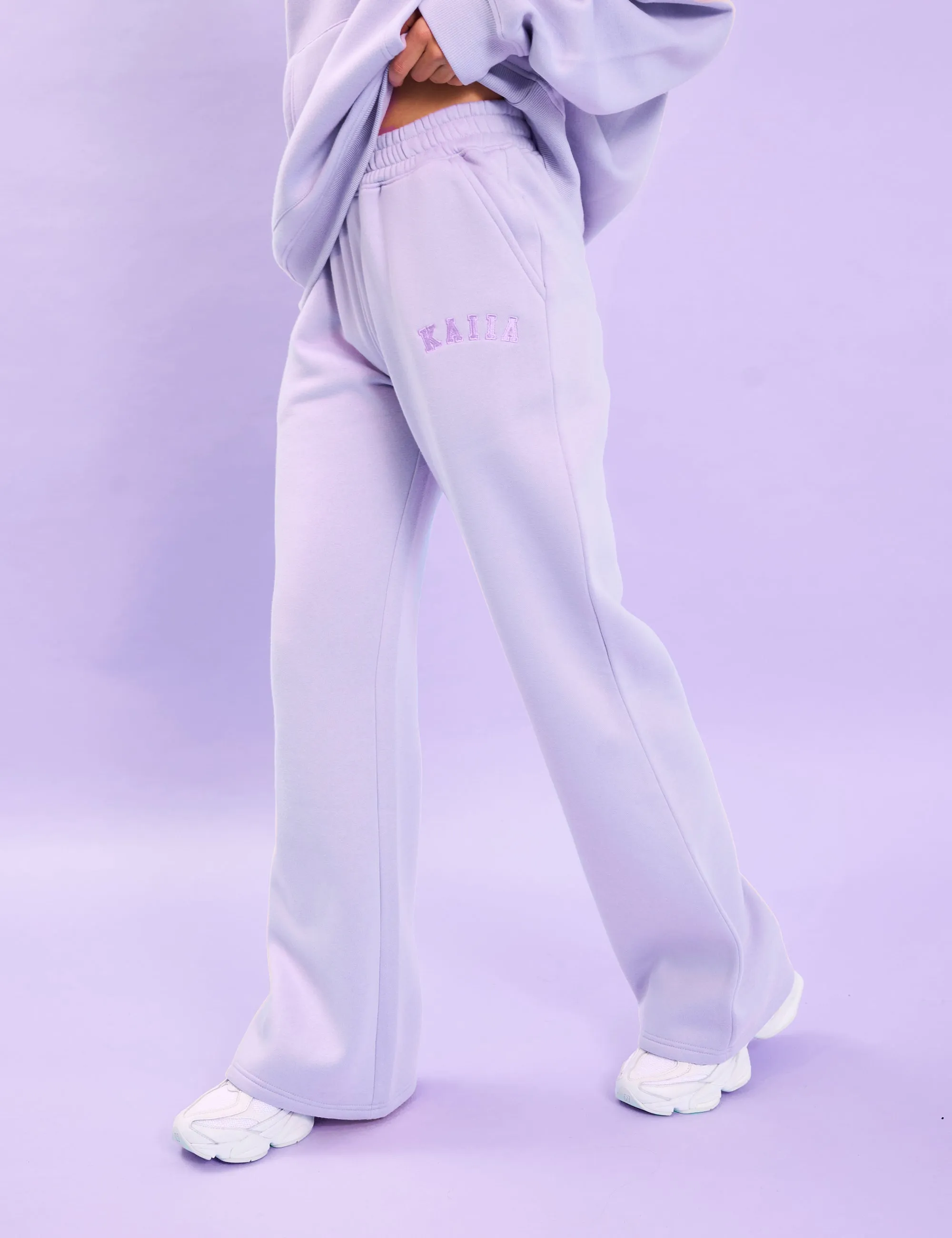 Kaiia Logo Wide Leg Sweat Pants Lilac sold by Public Desire product image thumbnail 3