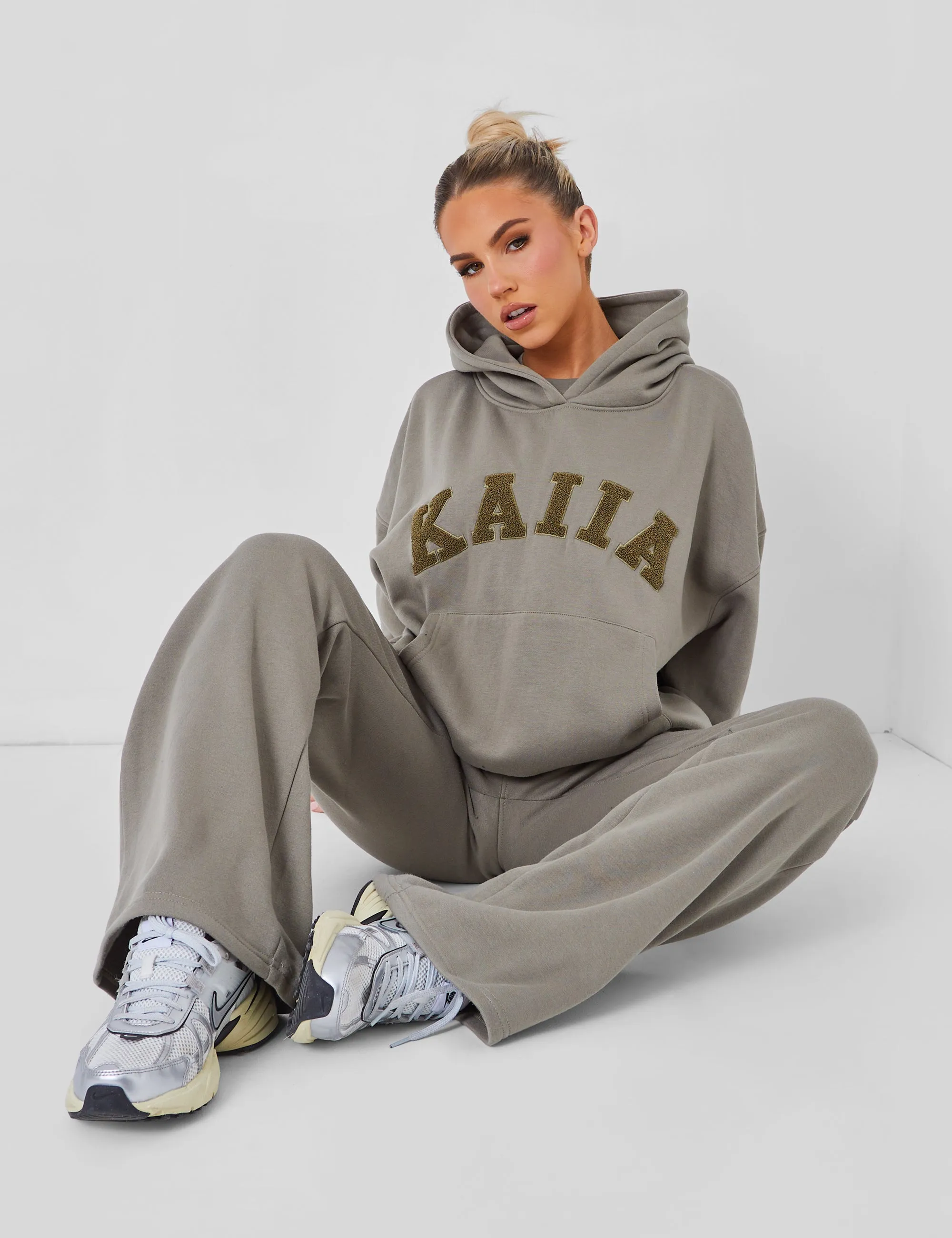 Kaiia Slogan Oversized Hoodie Khaki sold by Public Desire product image thumbnail 3