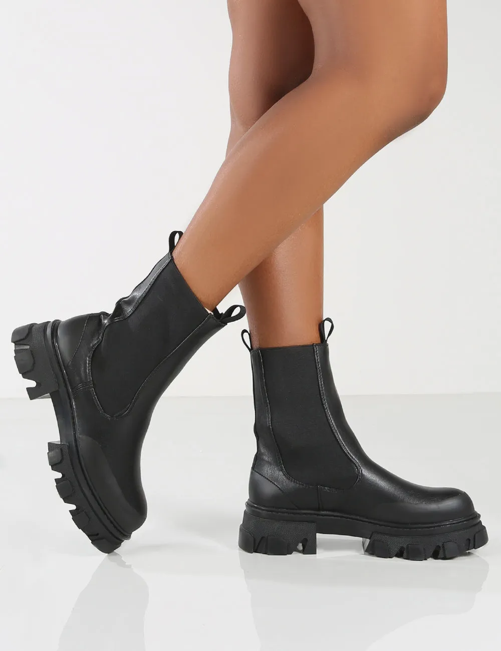 Amber x Public Desire Wonder Black Chunky Sole Ankle Boot sold by Public Desire product image thumbnail 4