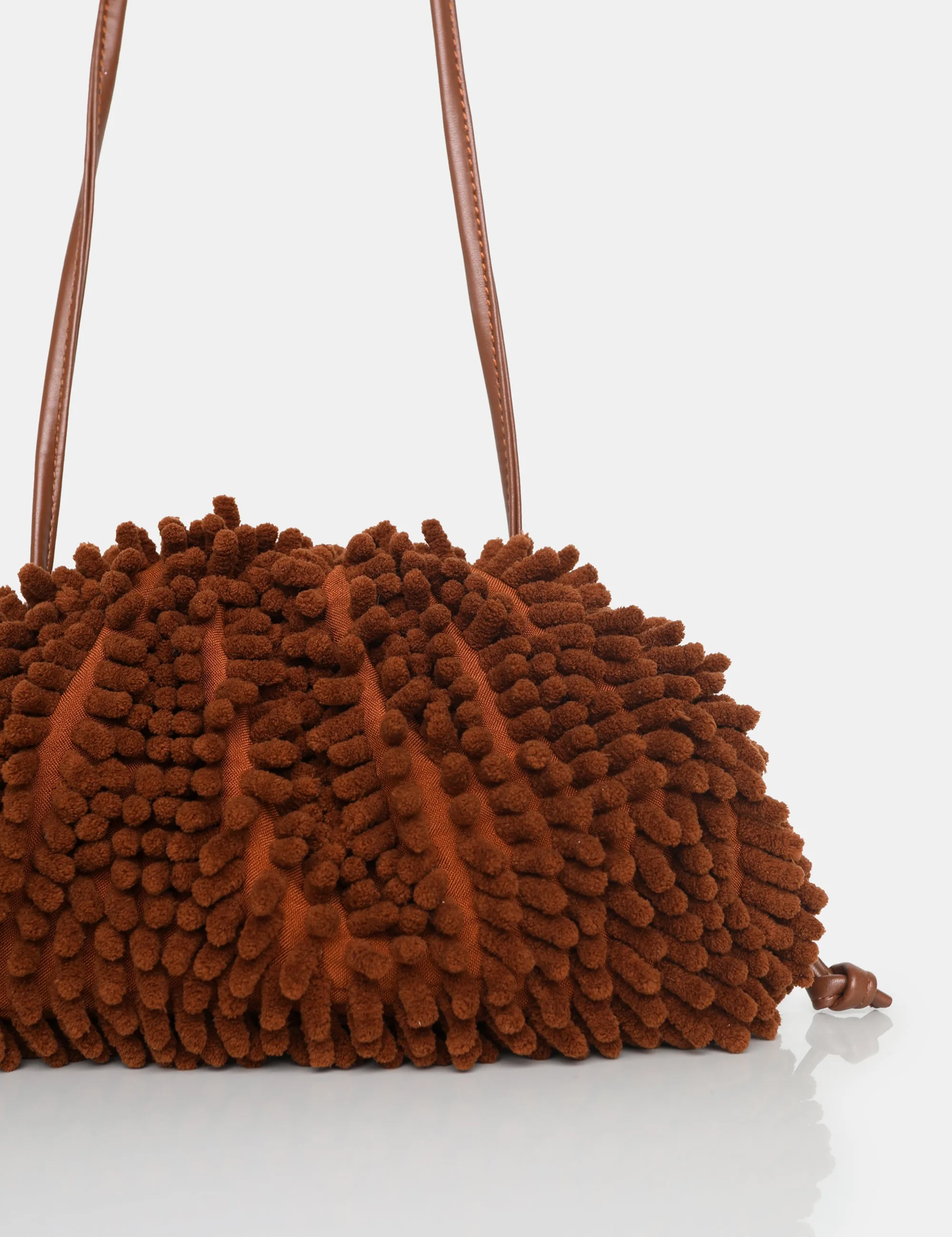 The Ausha Chocolate Chenille Clutch Bag sold by Public Desire product image thumbnail 3