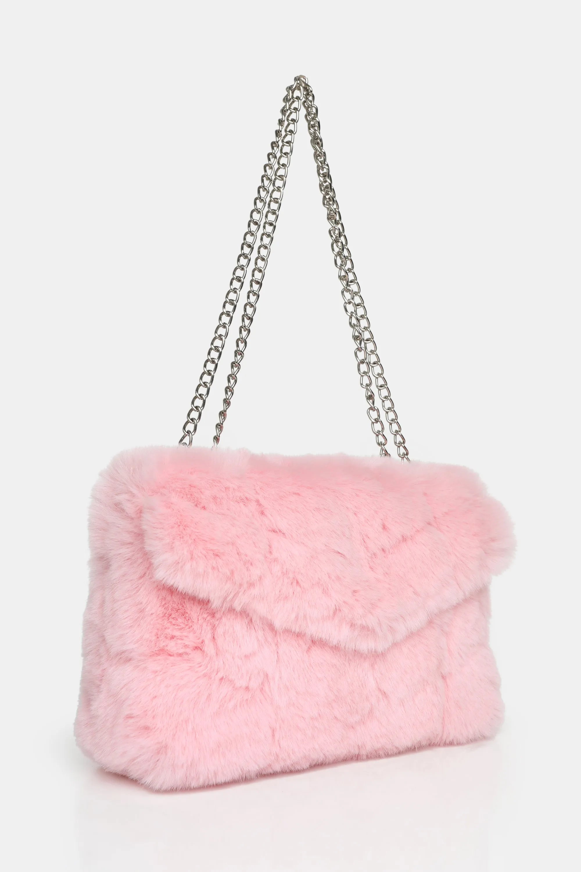 The Marshmallow Pink Faux Fur Shoulder Bag sold by Public Desire product image thumbnail 2