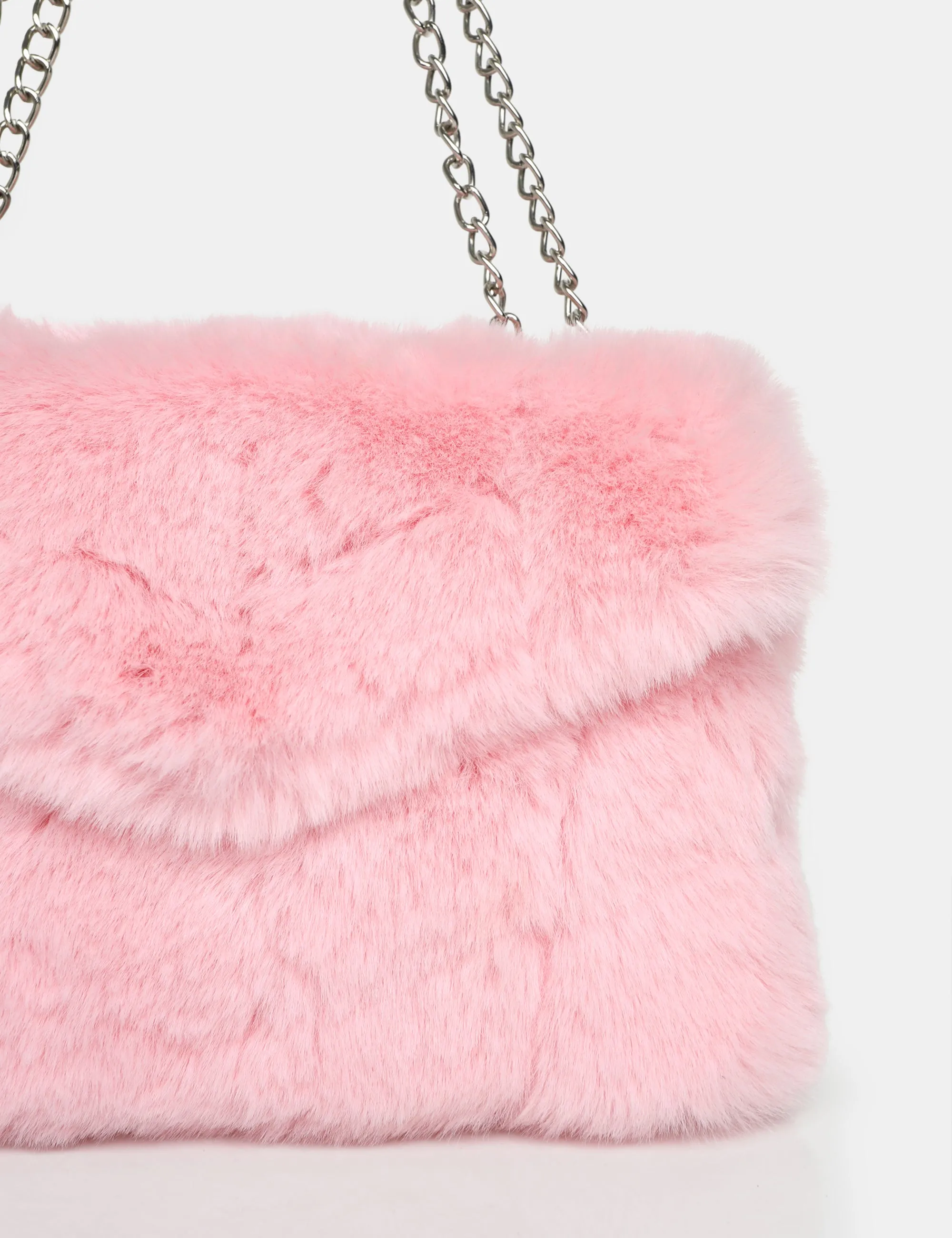 The Marshmallow Pink Faux Fur Shoulder Bag sold by Public Desire product image thumbnail 3