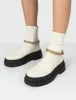 Tessa Cream Platform Chunky Chain Detail Ankle Boots sold by Public Desire