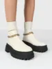 Tessa Cream Platform Chunky Chain Detail Ankle Boots sold by Public Desire