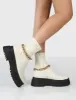 Tessa Cream Platform Chunky Chain Detail Ankle Boots sold by Public Desire