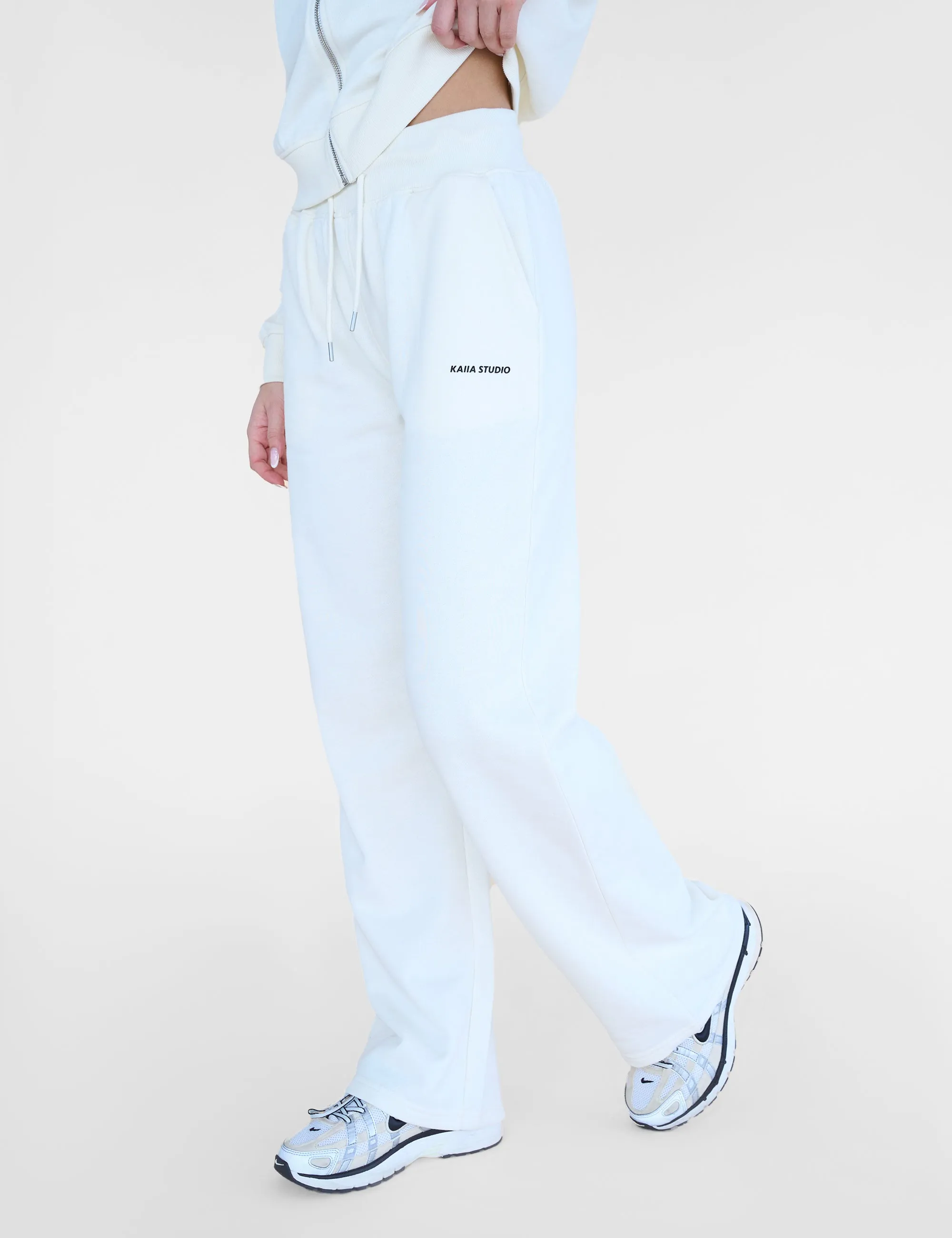 Kaiia Studio Back Pocket Wide Leg Sweat Pants Ecru sold by Public Desire product image thumbnail 3