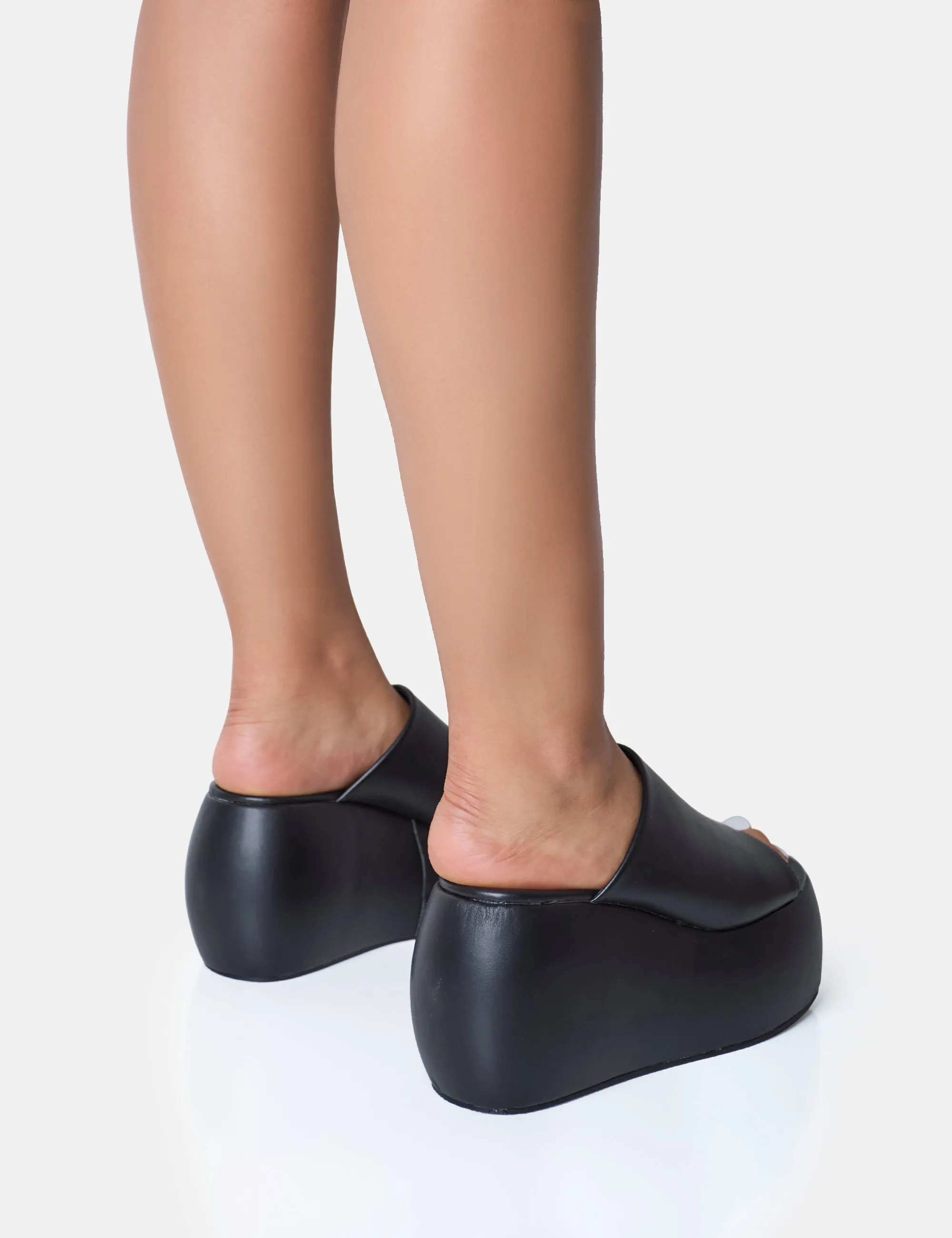 Blue Moon Black Chunky Platform Wedge Sandals sold by Public Desire product image thumbnail 3