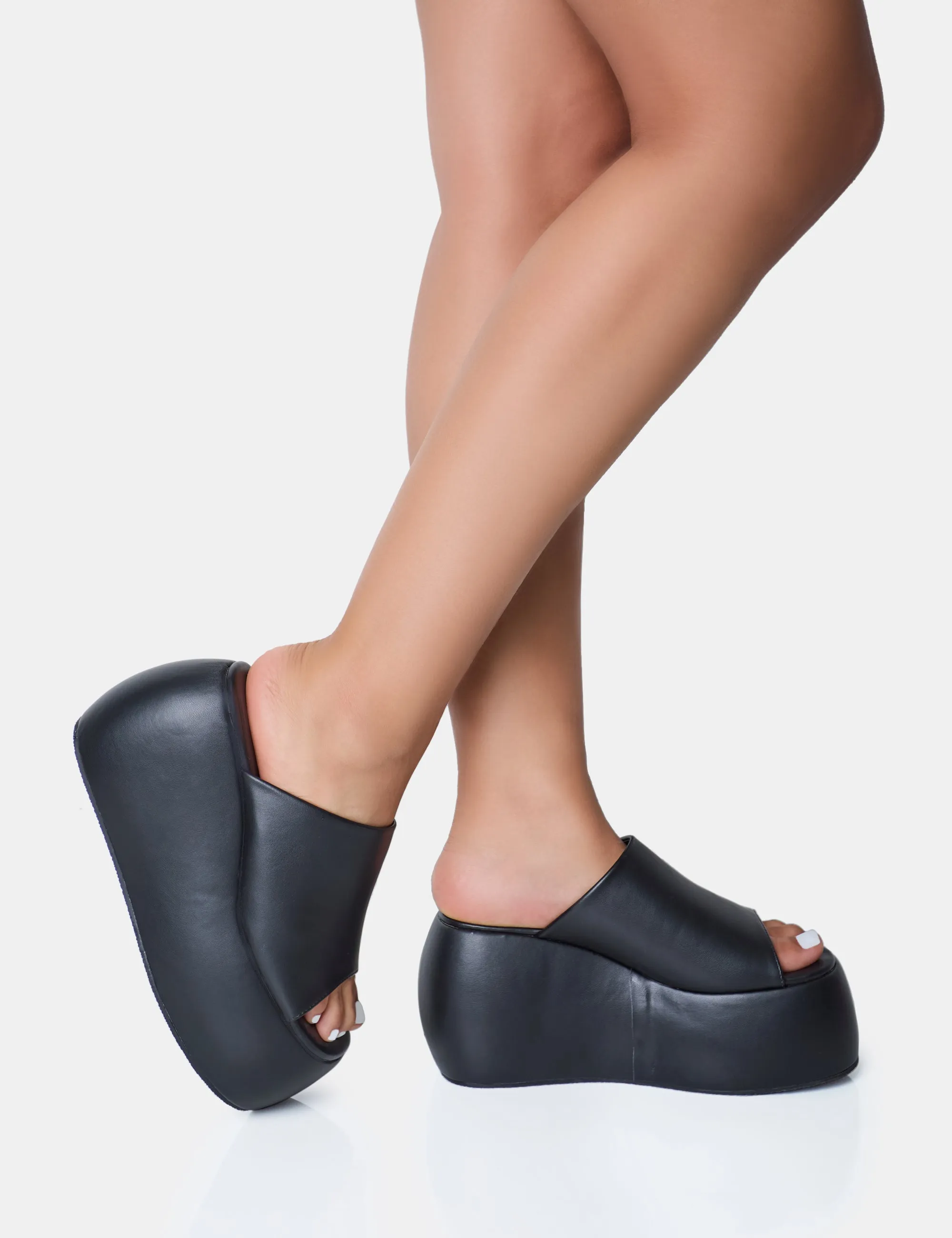 Blue Moon Black Chunky Platform Wedge Sandals sold by Public Desire product image thumbnail 2