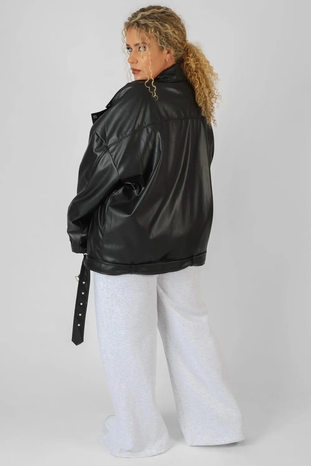 Curve Pu Oversized Biker Jacket sold by Public Desire product image thumbnail 4