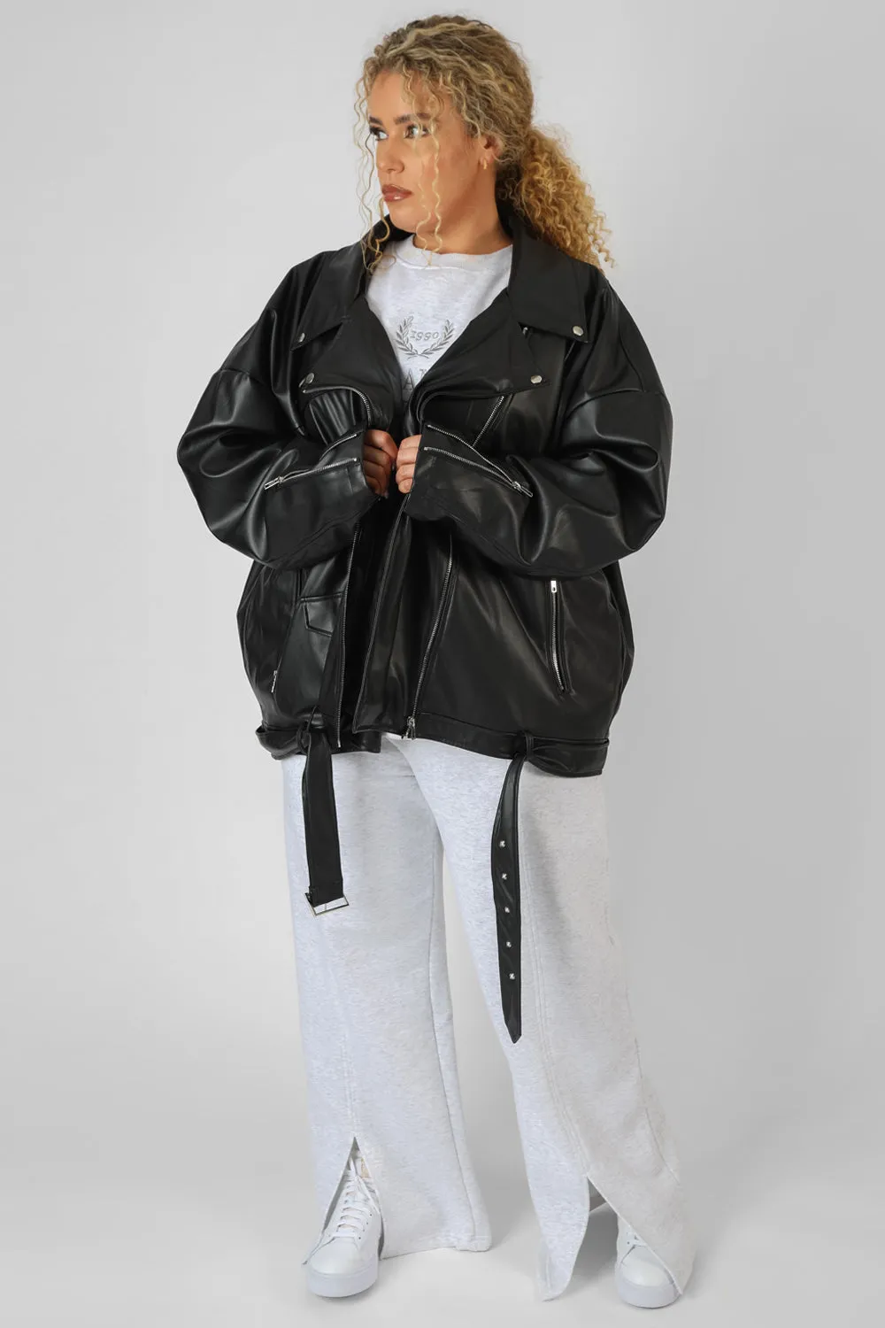 Curve Pu Oversized Biker Jacket sold by Public Desire product image thumbnail 2