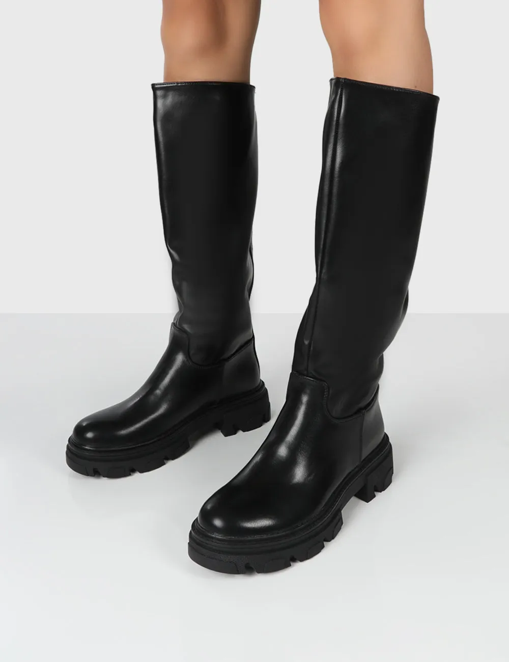 Sabrina Black Knee High Chunky Sole Boots sold by Public Desire product image thumbnail 3