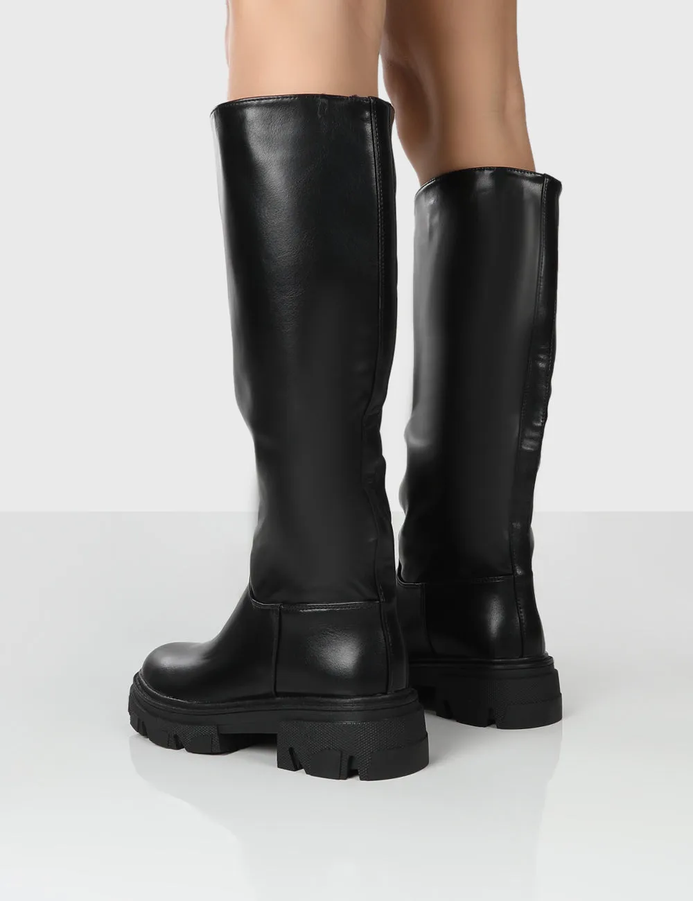 Sabrina Black Knee High Chunky Sole Boots sold by Public Desire product image thumbnail 4