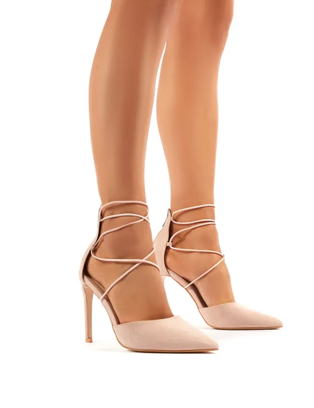 Volt Nude Faux Suede Strappy Court Heels sold by Public Desire