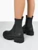 Treat Black Pu Chunky Ankle Boots sold by Public Desire