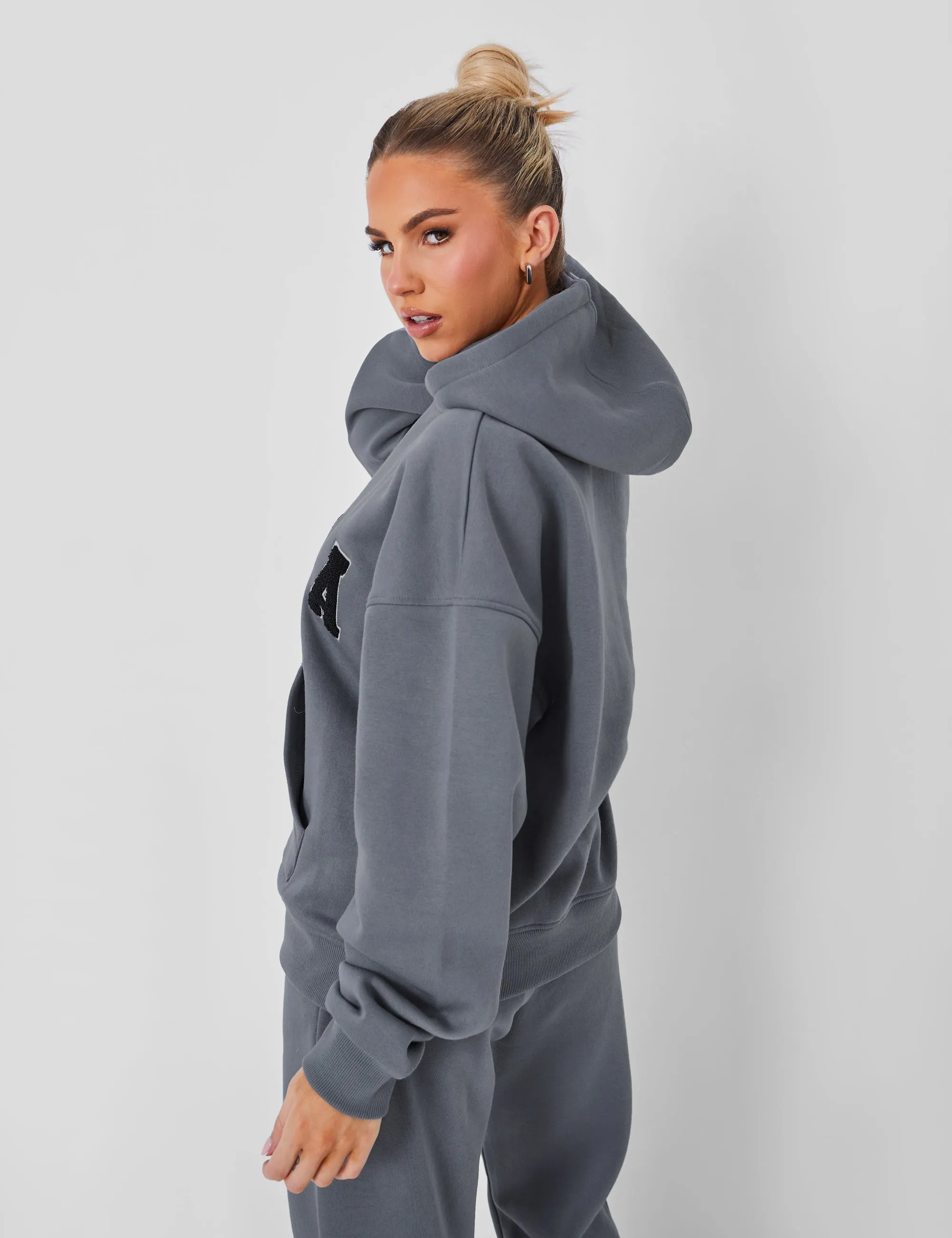 Kaiia Sport Oversized Logo Hoodie in Charcoal Grey sold by Public Desire product image thumbnail 3